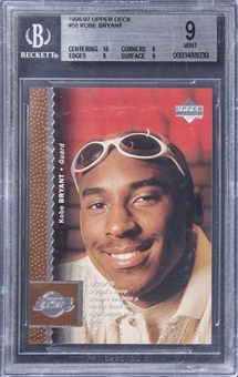 1996-97 Upper Deck #58 Kobe Bryant Rookie Card - BGS MINT 9 